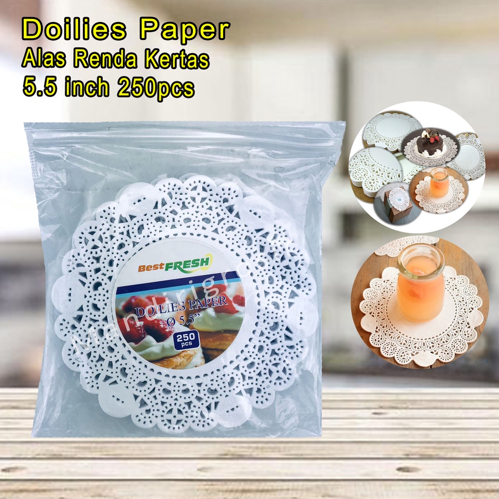 Alas Renda Kertas *Doilies Paper * Alas Serbaguna * 5.5 inch 250pcs