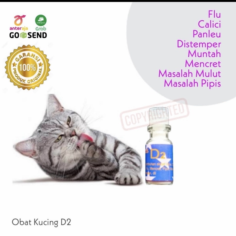 Obat D2 kucing antibiotik - obat hewan distemper sesak nafas panleu pipis darah