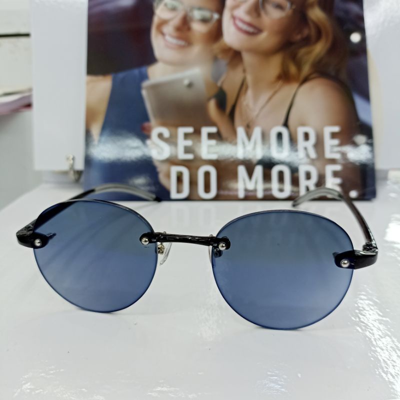 FRAME BOR RIMLES BULAT VINTAGE LENSA ANTIRADIASI BLUECROMIC UV420