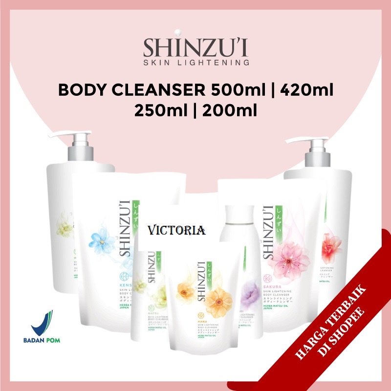 SHINZUI Lightening Body Cleanser-Sabun Cair Shinzu'i-Body Wash 500ml 420ml 250ml 200ml (Valensia)