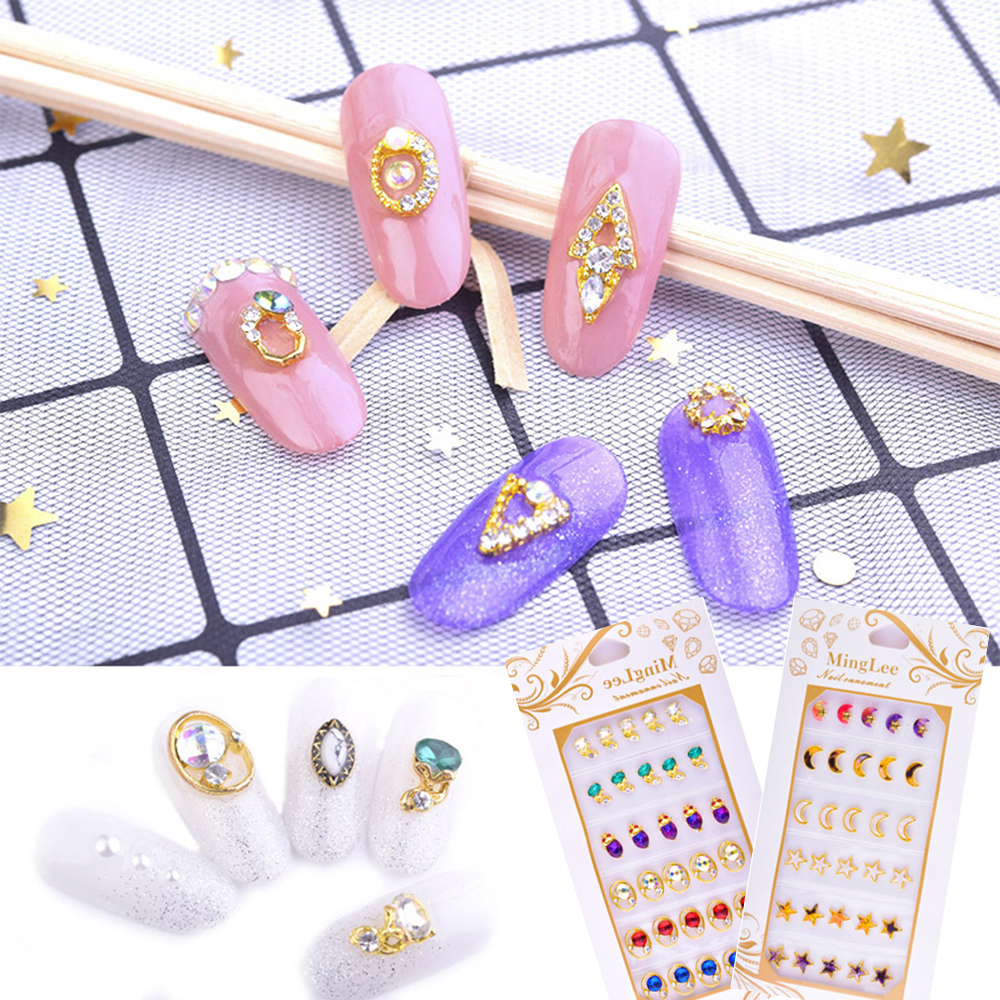 Mxbeauty 30pcs / Pak Charms Kristal Berlian Imitasi 3d Bahan Alloy Untuk Dekorasi Nail Art Diy