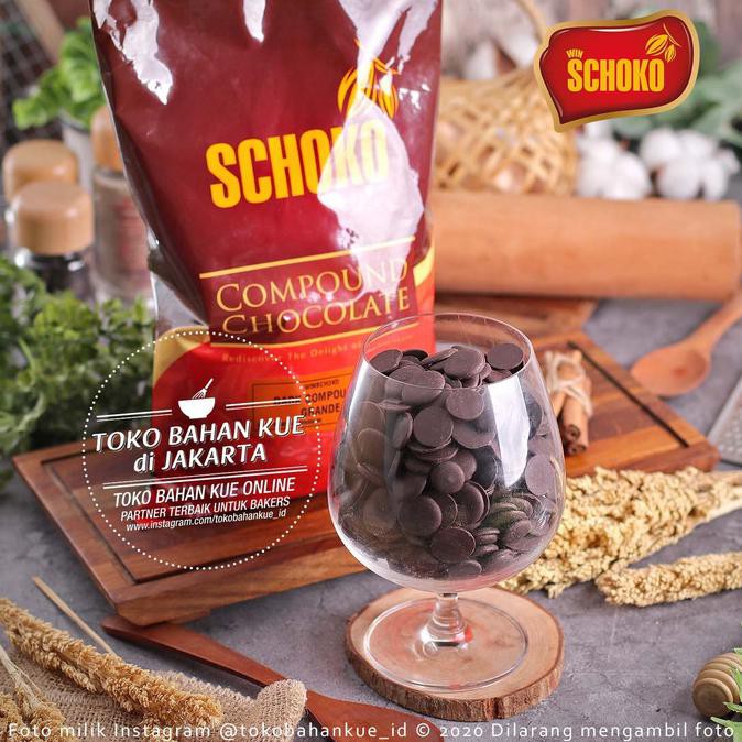 

Schoko Dark Chocolate Compound Coin 1kg Coklat Koin Baking Keping Enak /COKLAT TOPPING / COKELAT