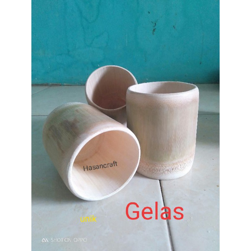 Gelas unik dari bambu bersih,mug
