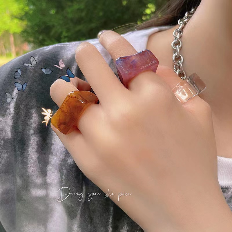 Cincin Bahan Akrilik Gaya Korea