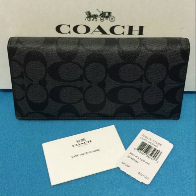 Coach Men Breast Pocket Wallet signature dompet original gift branded authentic