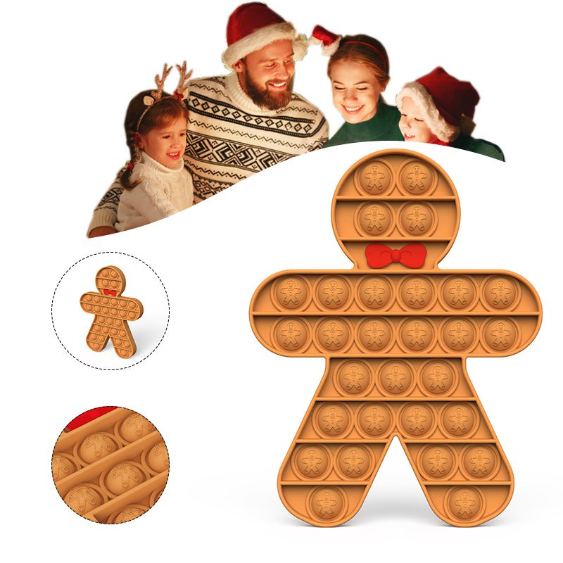 【Ready Stock！！！】Christmas Gingerbread Man Big Size Pop It Xmas Simple Dimple Stress Reliever Toy Christmas Gift