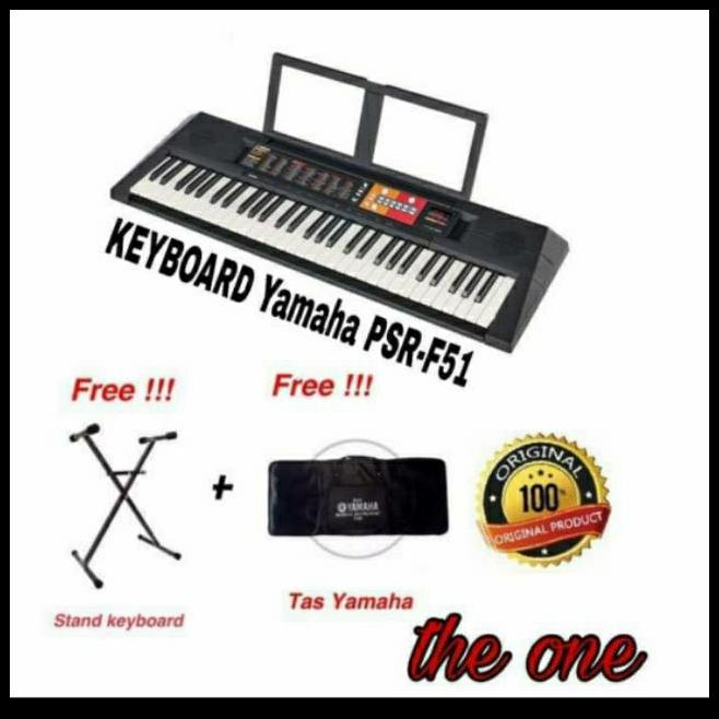Keyboard Yamaha Psr F51 / Psrf51 / Psr F 51 Original + Stand + Tas