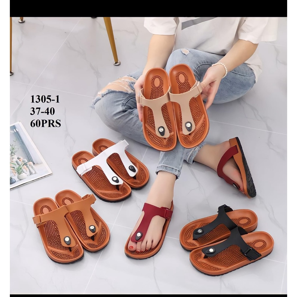 (COD) Sandal Jepit Jelly Import Wanita Motif Jesper Balance 1305-1