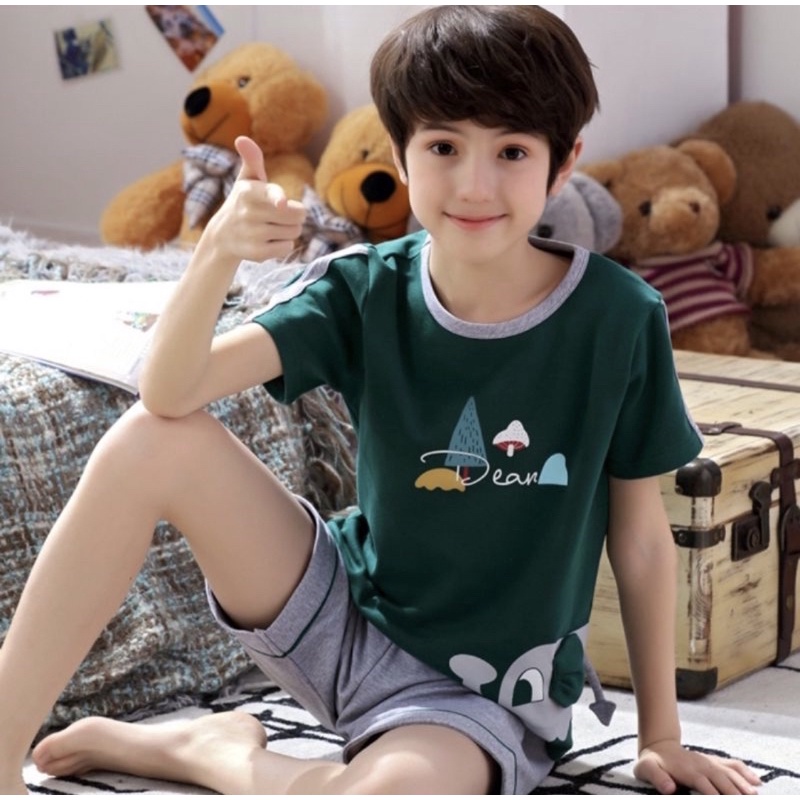 BAJU TIDUR ANAK UNISEX BALITA RUMAHAN KAOS IMPORT SETELAN CELANA PENDEK NEW COLLECTION 12THN