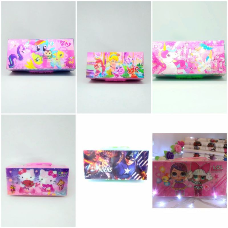 

KOTAK PENSIL KODE KUNCI 3D 3 SUSUN ADA LAMPU LED 3 MODEL NYALA