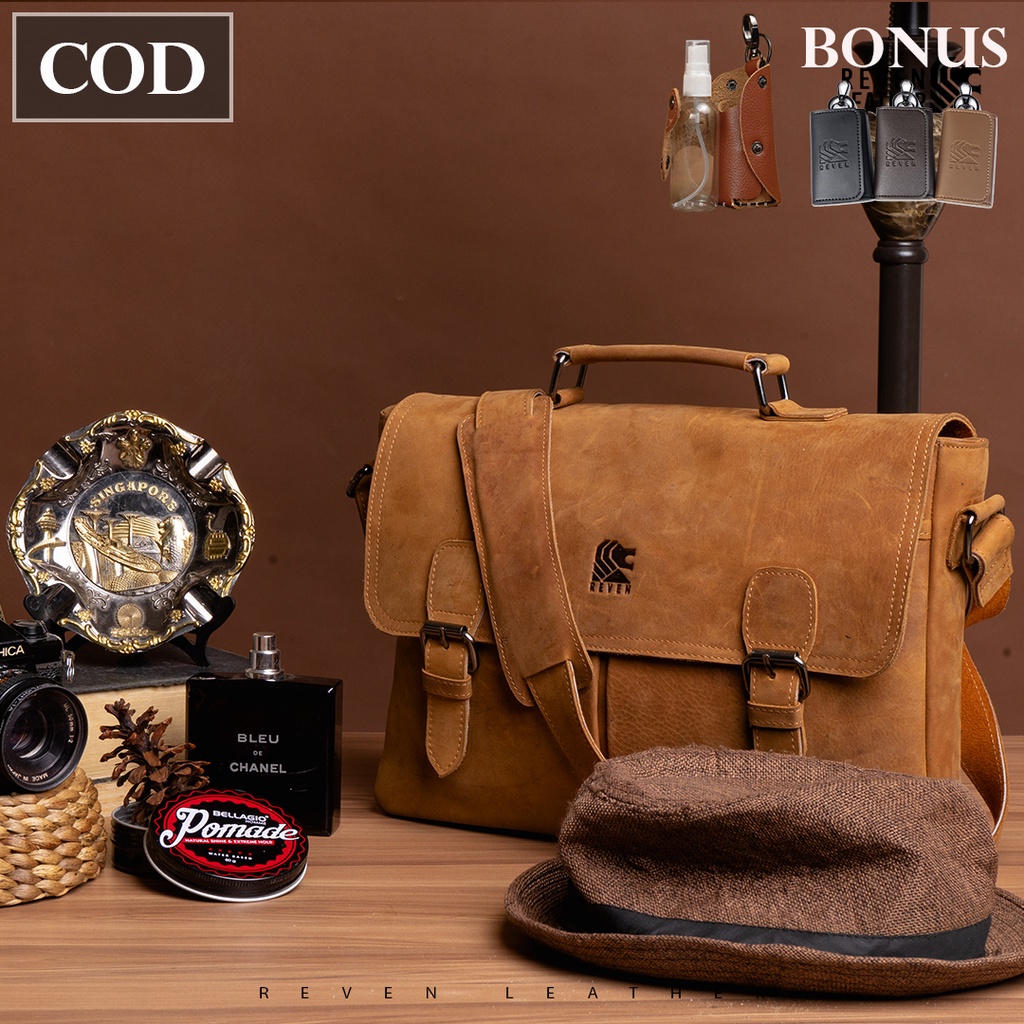 Tas Laptop Selempang Kulit Pria Laptop Bag