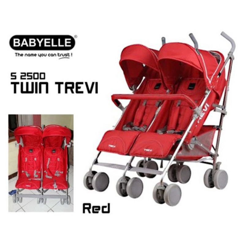 BIG PROMO BABYELLE TWIN TREVI S2500 BAHAN ALUMUNIUM | KERETA DORONG BAYI KEMBAR