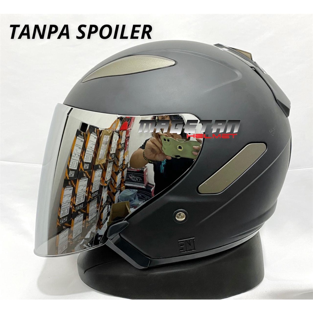 HELM VRC CENTRO paket ganteng spoiler,kaca venom iridium-hitam doff