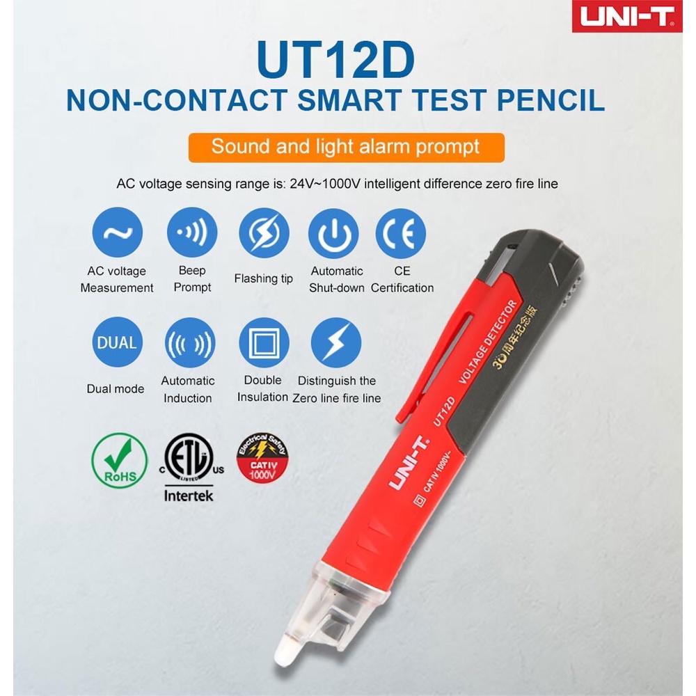 UNI-T UT12D - Non-Contact AC Voltage Detector - Test Pen Profesional