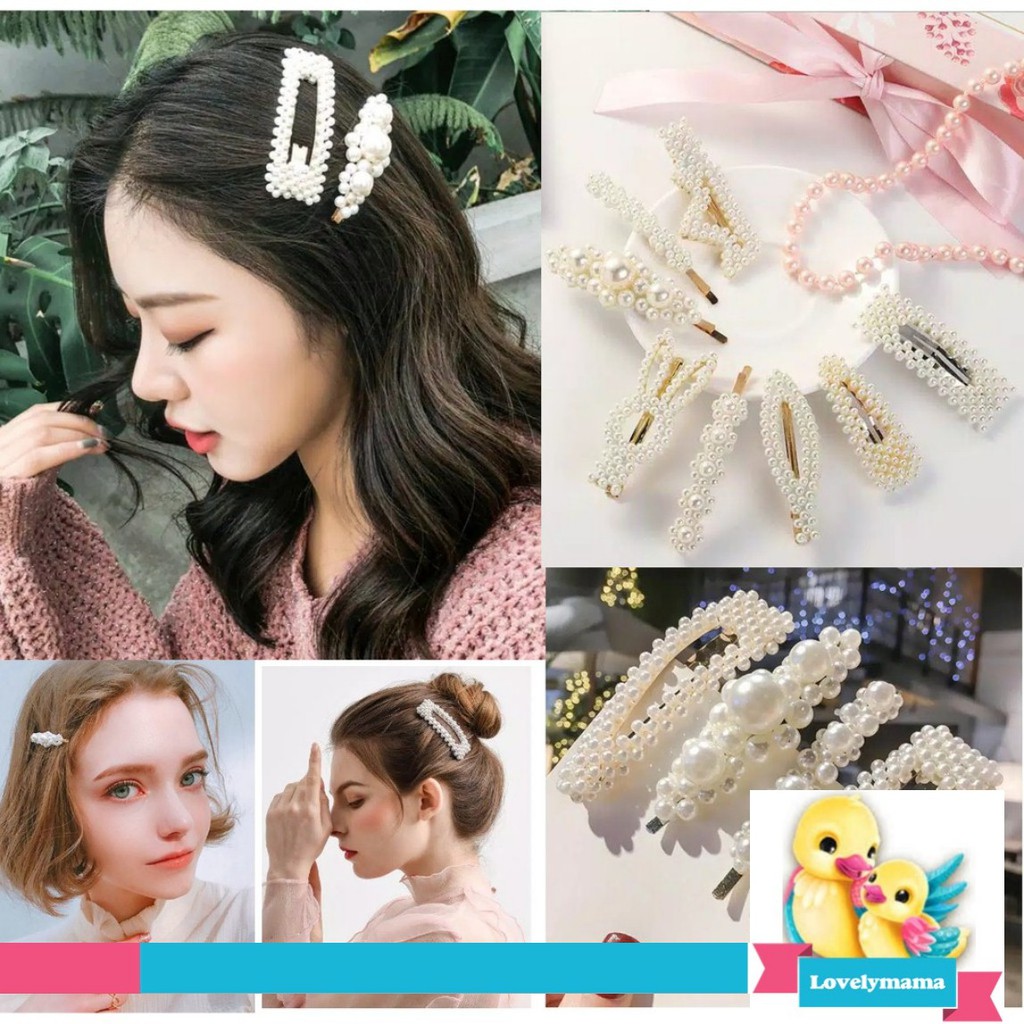 Jepit Rambut korea mutiara Headpiece Hair Aksesoris Korean Pearl Hairpin /Jepitan gaya korea