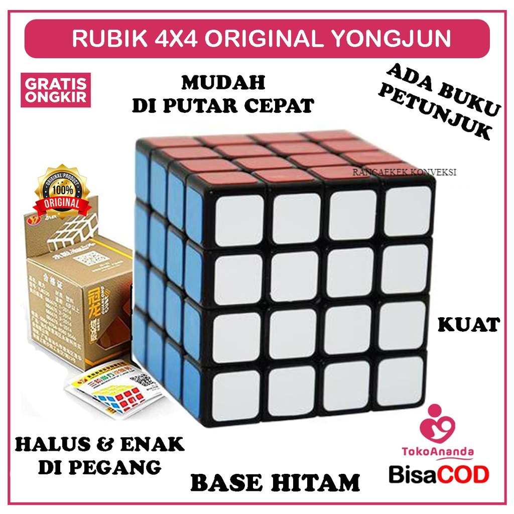 PROMO RUBIK 4X4  RUBIK  RUBIK YONGJUN 4X4  MAINAN RUBIK  RUBIK MAINAN ASAH OTAK RUBIK  RUBIC 4X4