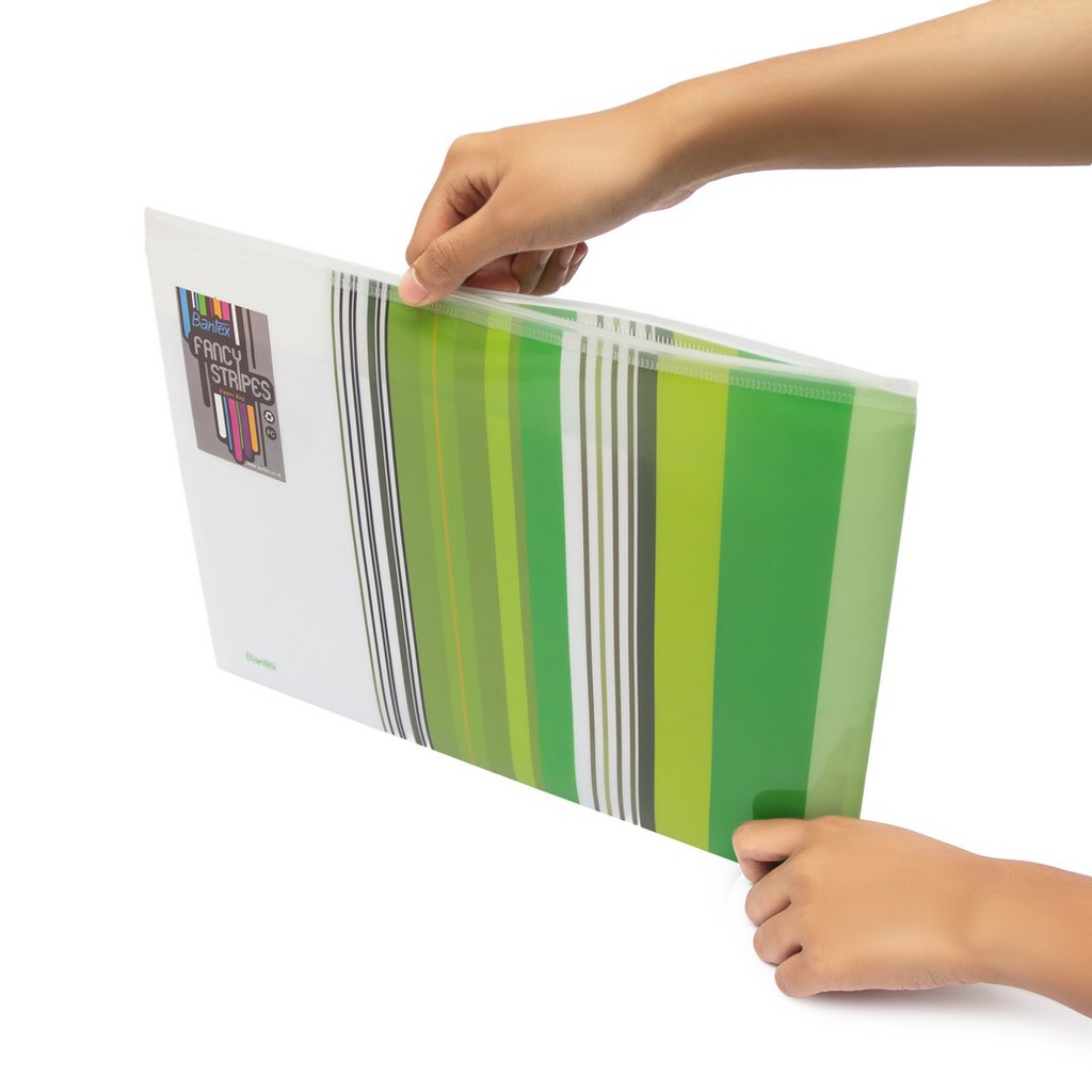 

Gramedia Kediri - BANTEX PP FANCY STRIPE ZIPPER BAG FC SIZE GREEN