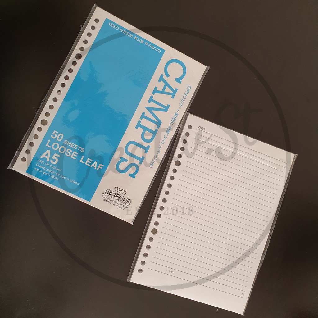 

KIKY Loose Leaf A5 50 Lembar Campus 20 Ring Isi Binder