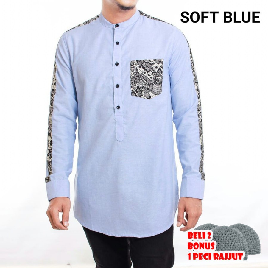 Atasan Muslim Pria Kurta Pakistan Batik Pocket New