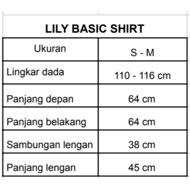 Lily Basic Shirt NEW Kemeja Wanita Polos Katun Rayon Tangan Panjang-1