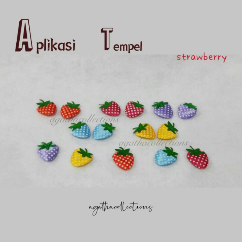 Grosir Patch/aplikasi tempel strawberry isi 10 bj