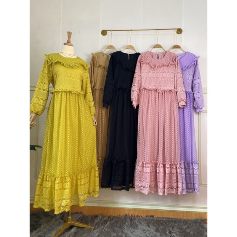 GAMIS TILE DOT RUFFLE | YUNA DRESS POLKA | GAMIS BROKAT