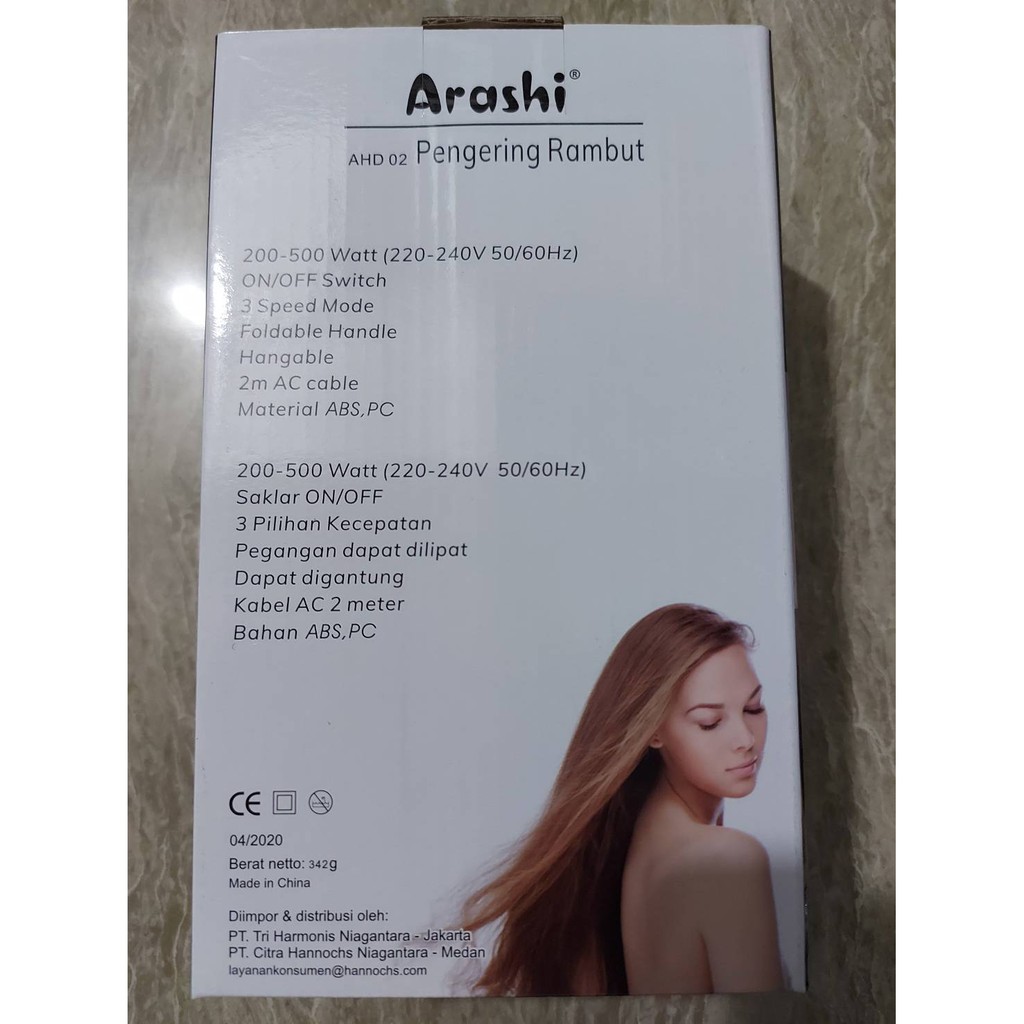 Hair Dryer ARASHI AHD 02/ Pengering Rambut Merek ARASHI AHD 02/ Pengering Rambut Travel Mini ARASHI