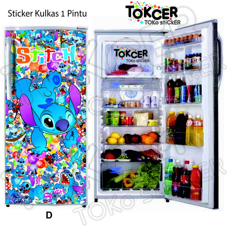 Sticker Kulkas 1 Pintu  dan 2 Pintu STITCH