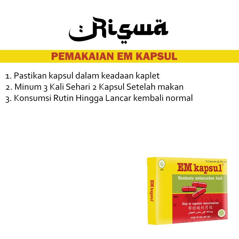 Pelancarhaid Ampuh Telat 1 Bulan EM Kapsul Melancarkan Jamu Herbal