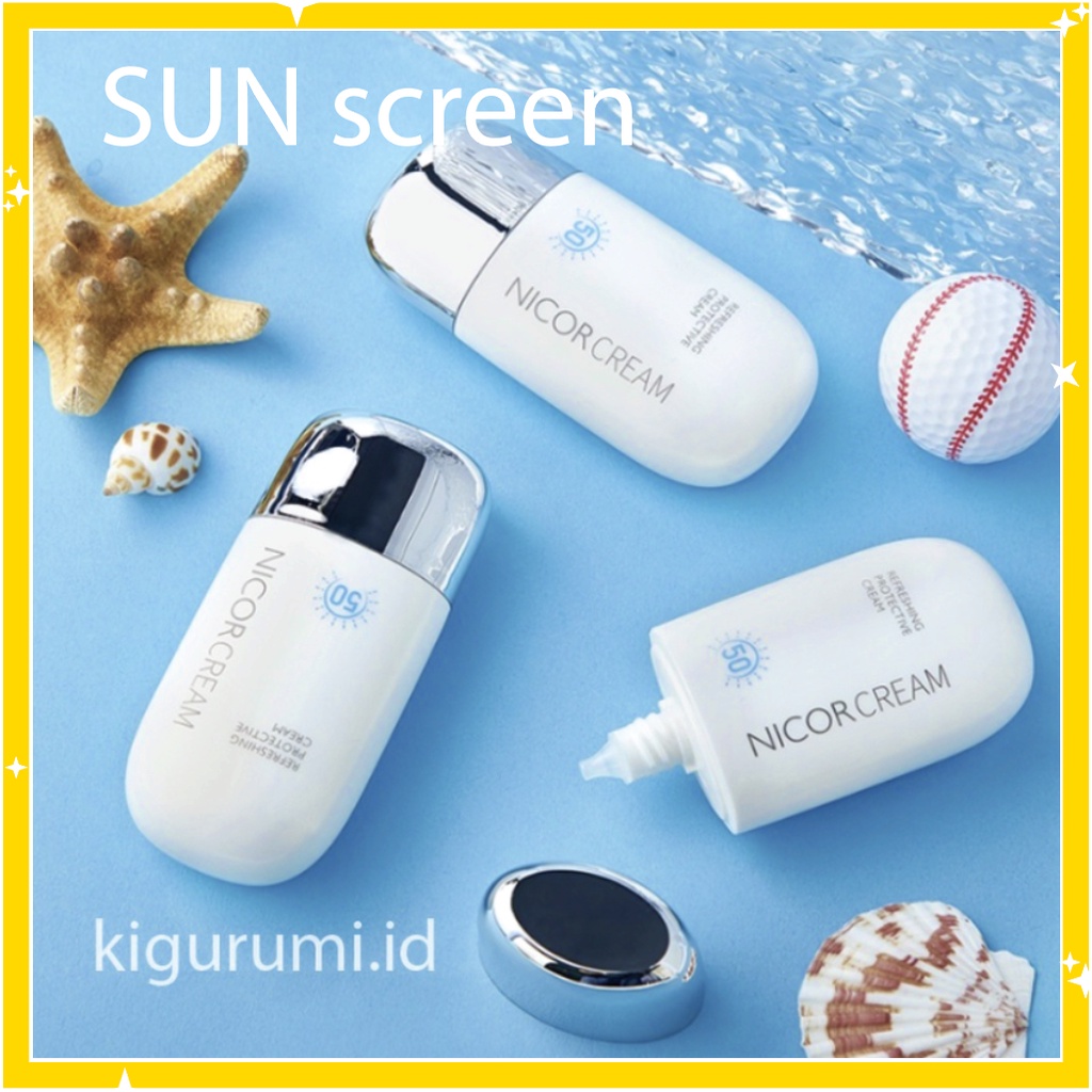 NICOR Sunscreen UV Shield Essential SPF 50 PA+++ Skincare Sun block 50gr XX063