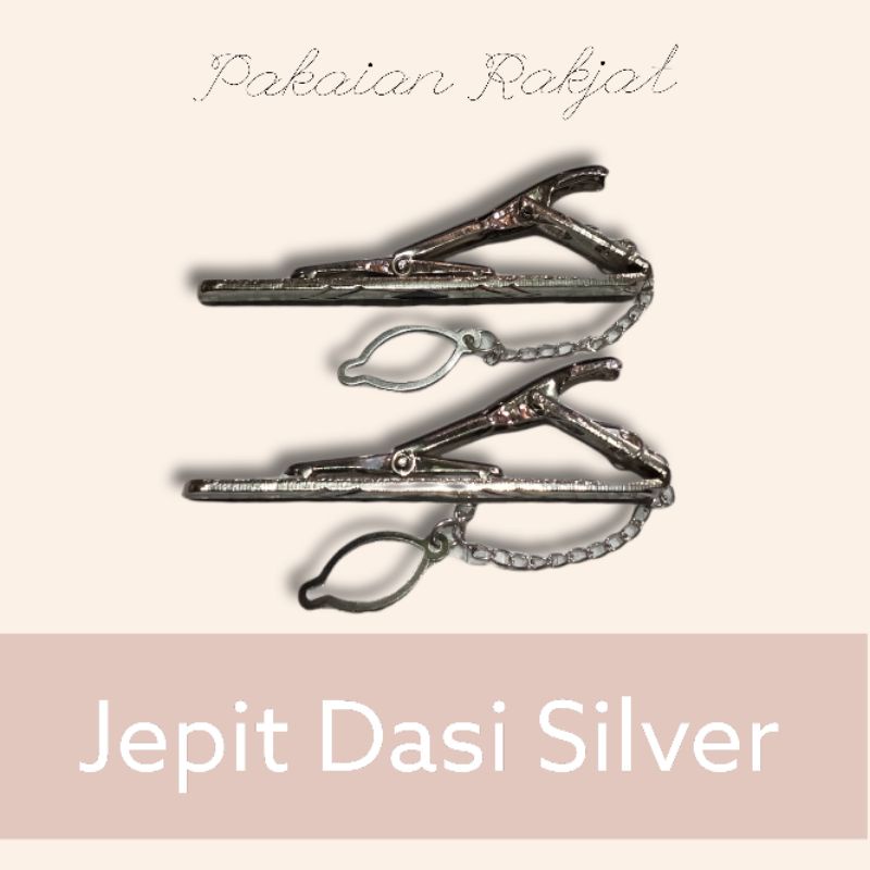 Penjepit dasi / jepit dasi import warna gold/emas & silver (Pin tie)