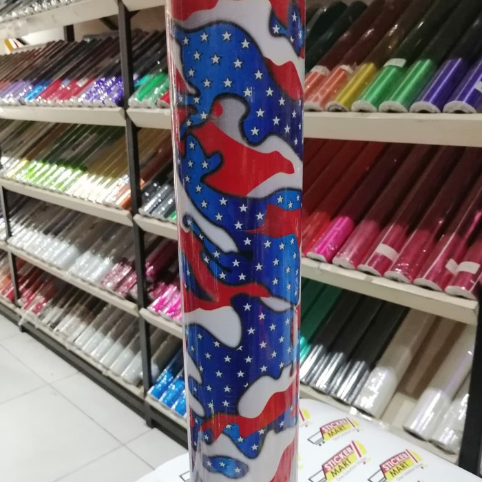 Sticker Motor Motif Loreng Bendera Amerika