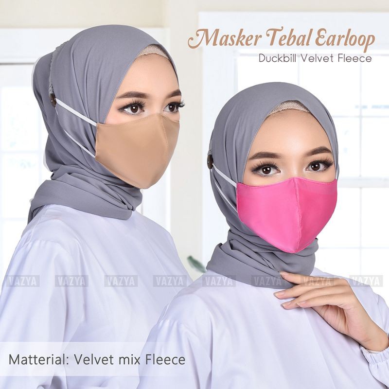 Masker Teval Earloop Duckbill Velvet Flace.