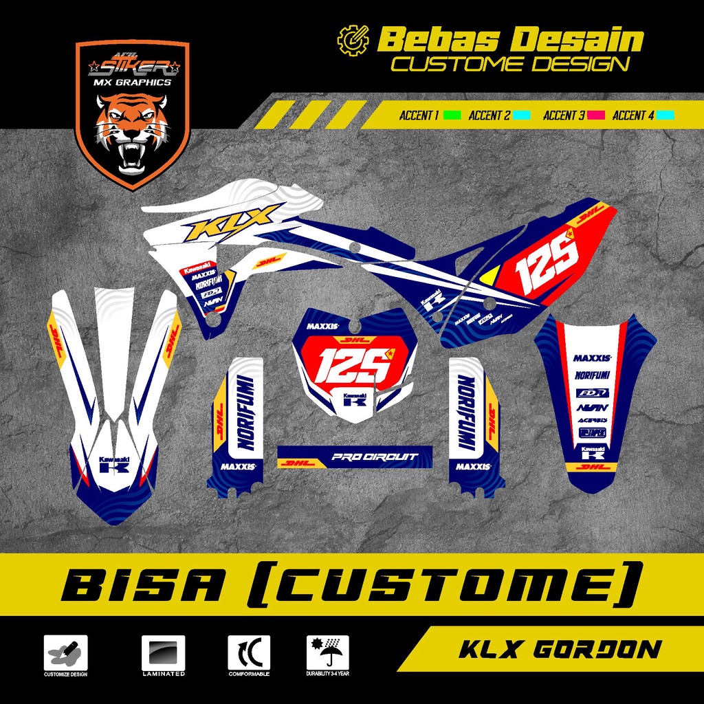 DECAL KLX GORDON HIGT GLOSY CUSTOME DESIGN