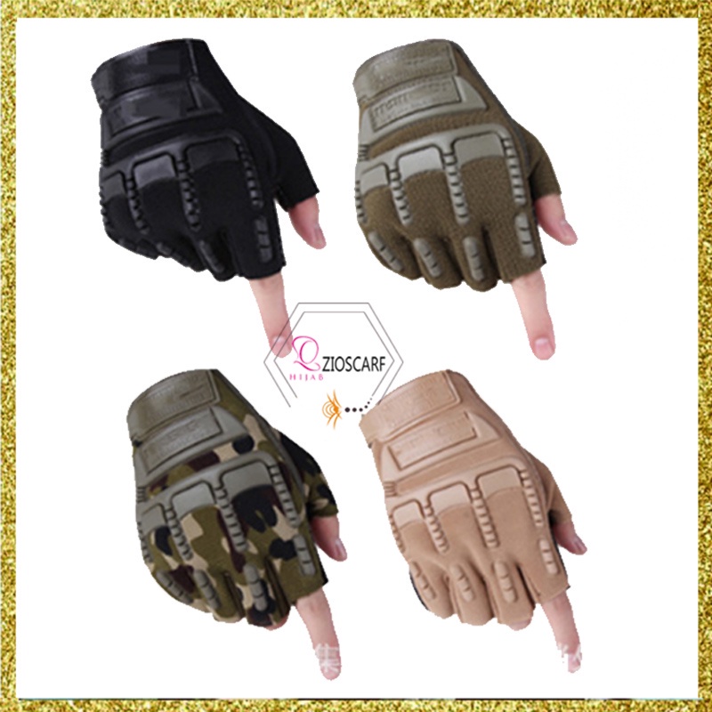 SARUNG TANGAN MOTOR TACTICAL PRIA DEWASA GLOVES HALF FINGER GLOVE BIKER SPORT GYM HLF