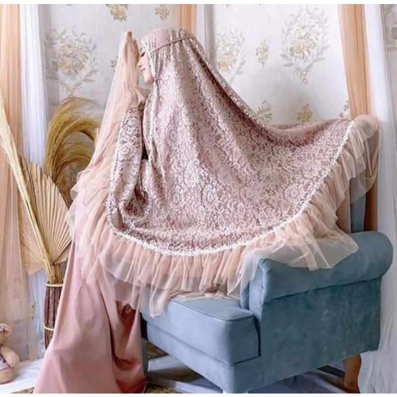 Mukena Brokat mewah terbaru