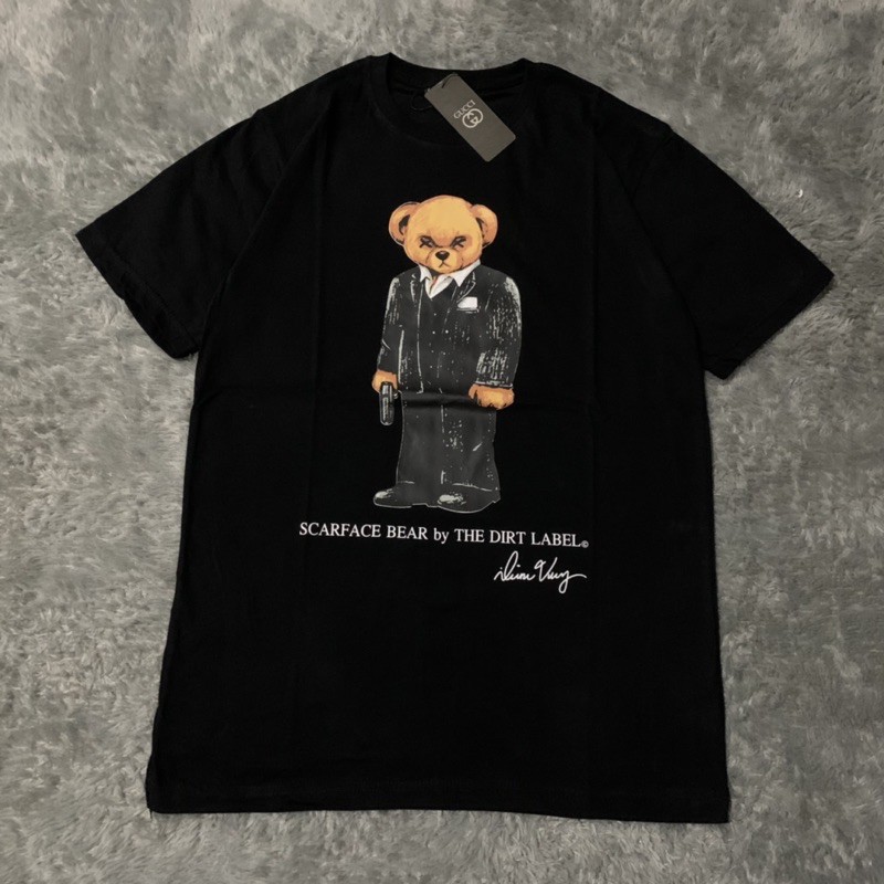 Kaos Tshirt Gucci Bear Scareface Parody Mirror