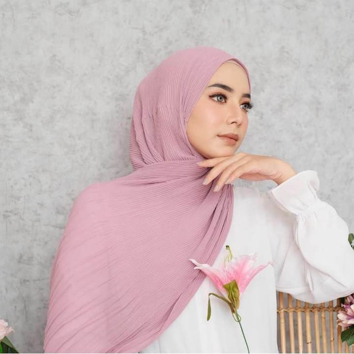 Alny Hijab - Pashmina Plisket Lidi Jahit Tepi/Pashmina Pleated/Pashmina Plisket Shawl