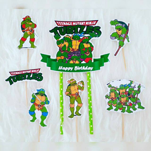 Topper Ninja Turtle topper ulang tahun topper tart hiasan kue topper cake topper puding