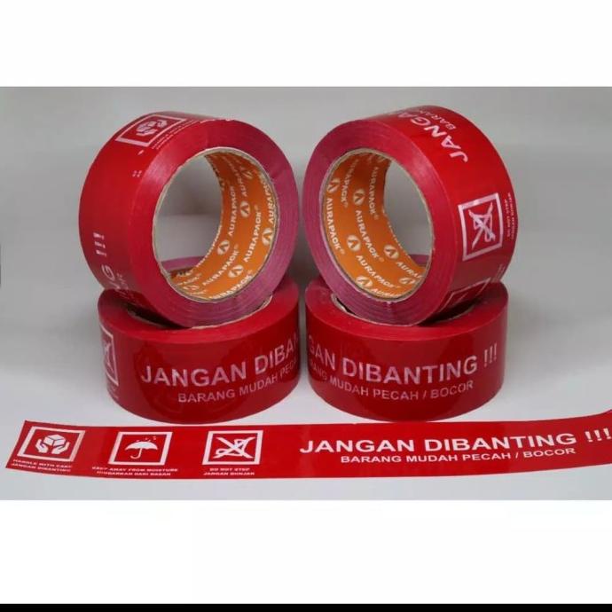 

Lakban Fragile Merah Jangan Dibanting 48MM x 100M Aura Pack rod14 Buru Order