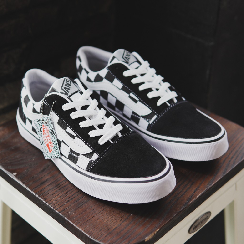 DISKON 50% !! SEPATU SNEAKERS PRIA VANS MOTIF CATUR CHEKBOARD KANVAS PREMIUM LOW SHOES SKATE MURAH