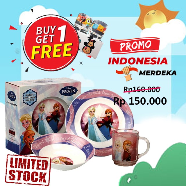 peralatan makan  Karakter Disney Frozen buy 1 get 1