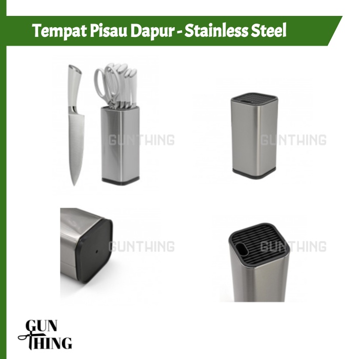 Tempat Pisau Dapur - Stainless Steel Premium / Stand Knife Holder - Multisize