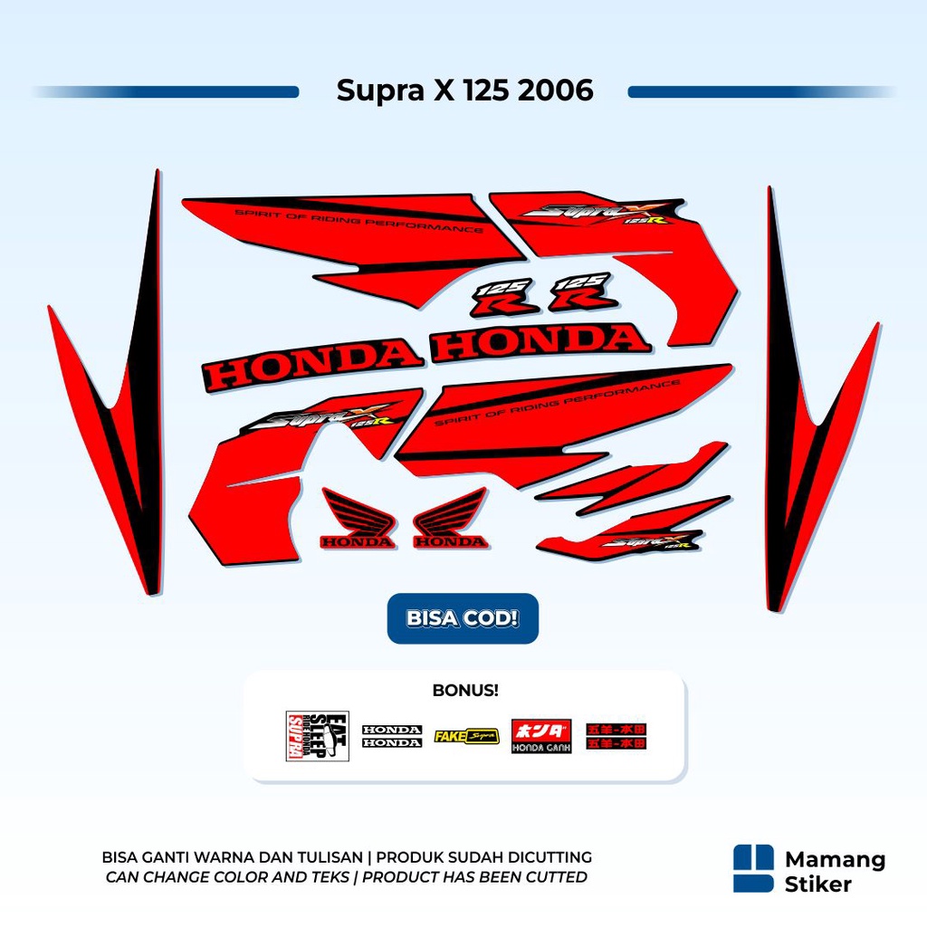 Striping Motor Honda Supra X 125 Tahun 2006 Variasi (2) Original Ori Custom Keren Simpel Racing 125D