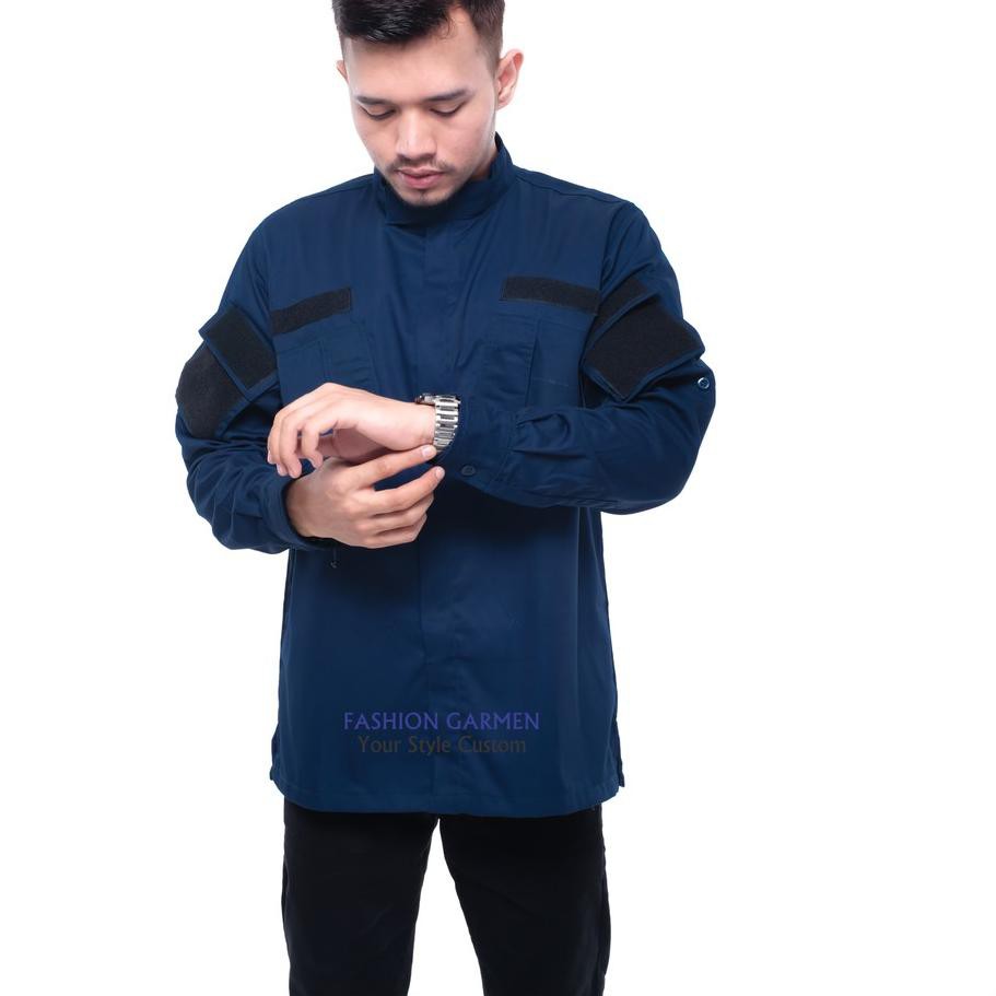 Model Seragam NET TV PDL Polos Biru Dongker ۝