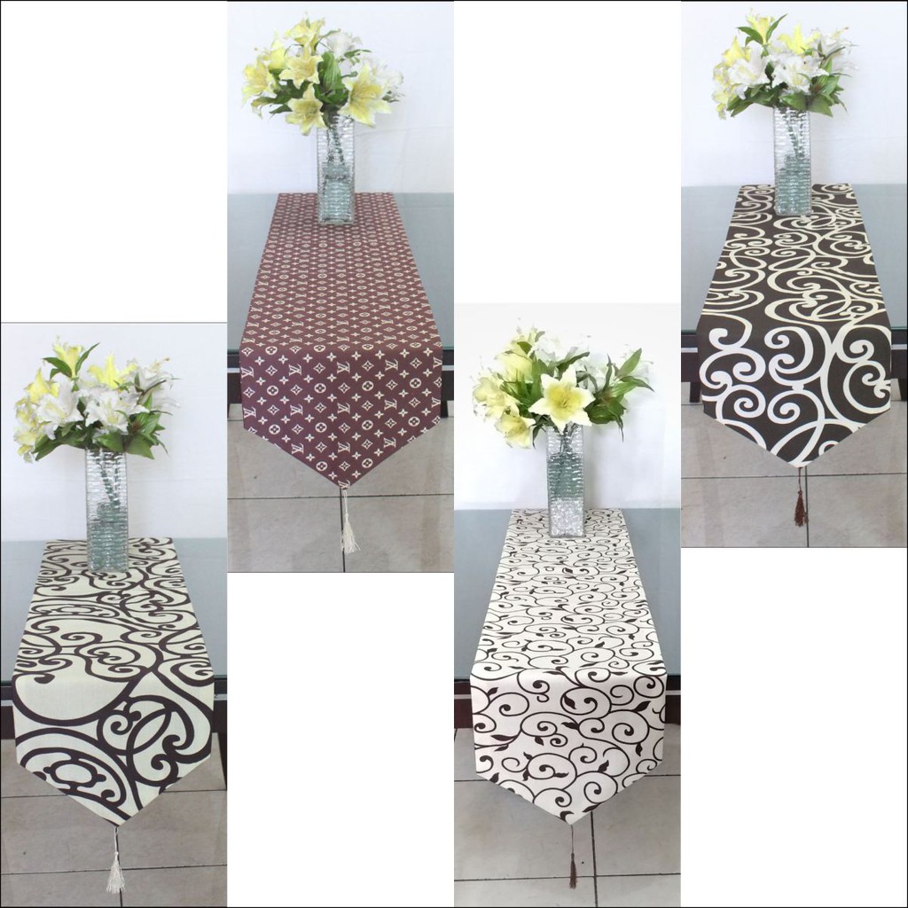 Panjang sd. 2.5m taplak kain 2 lapis untuk meja makan / bed runner/ bed scarf
