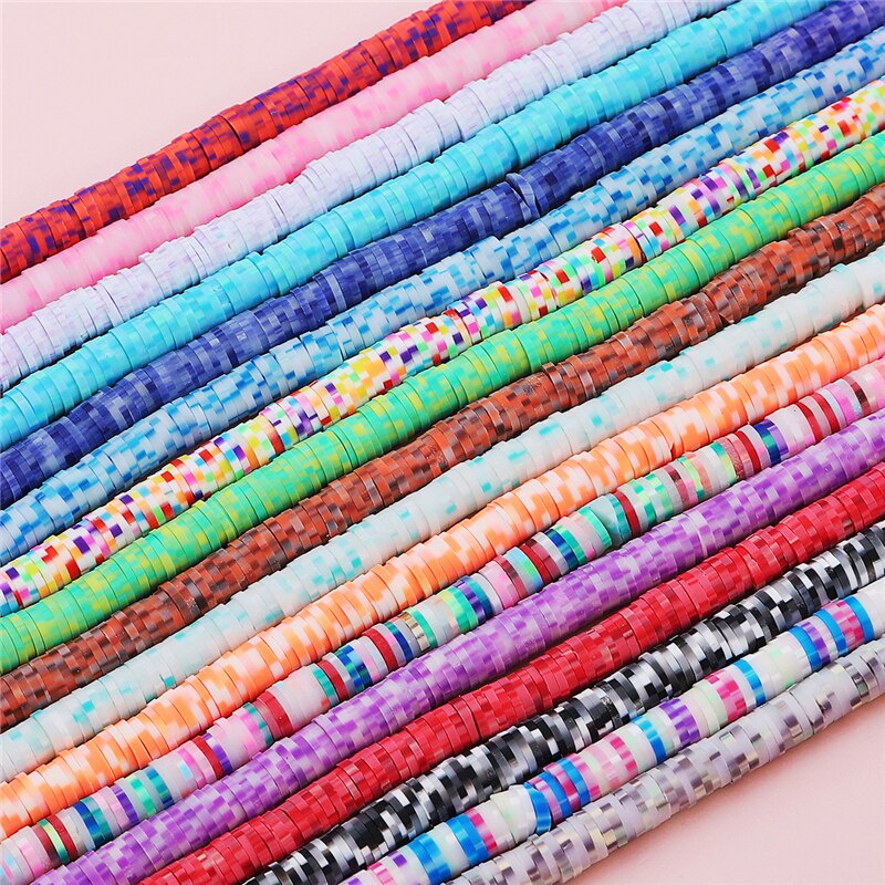 6mm 350pcs DIY Jewelry Findings Clay Beads for Jewelry Making Mix Color Design Bracelet Boho Necklace Jewelry Spacer Colour Disk Beads