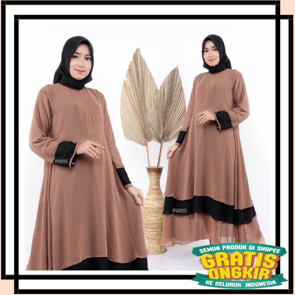 SOLO KERIS FULL BROKAT RUFFLE BENANG RAJA TENUN / BATIK KALONGAN | GAMIS SYAR'I FASHION MUSLIM