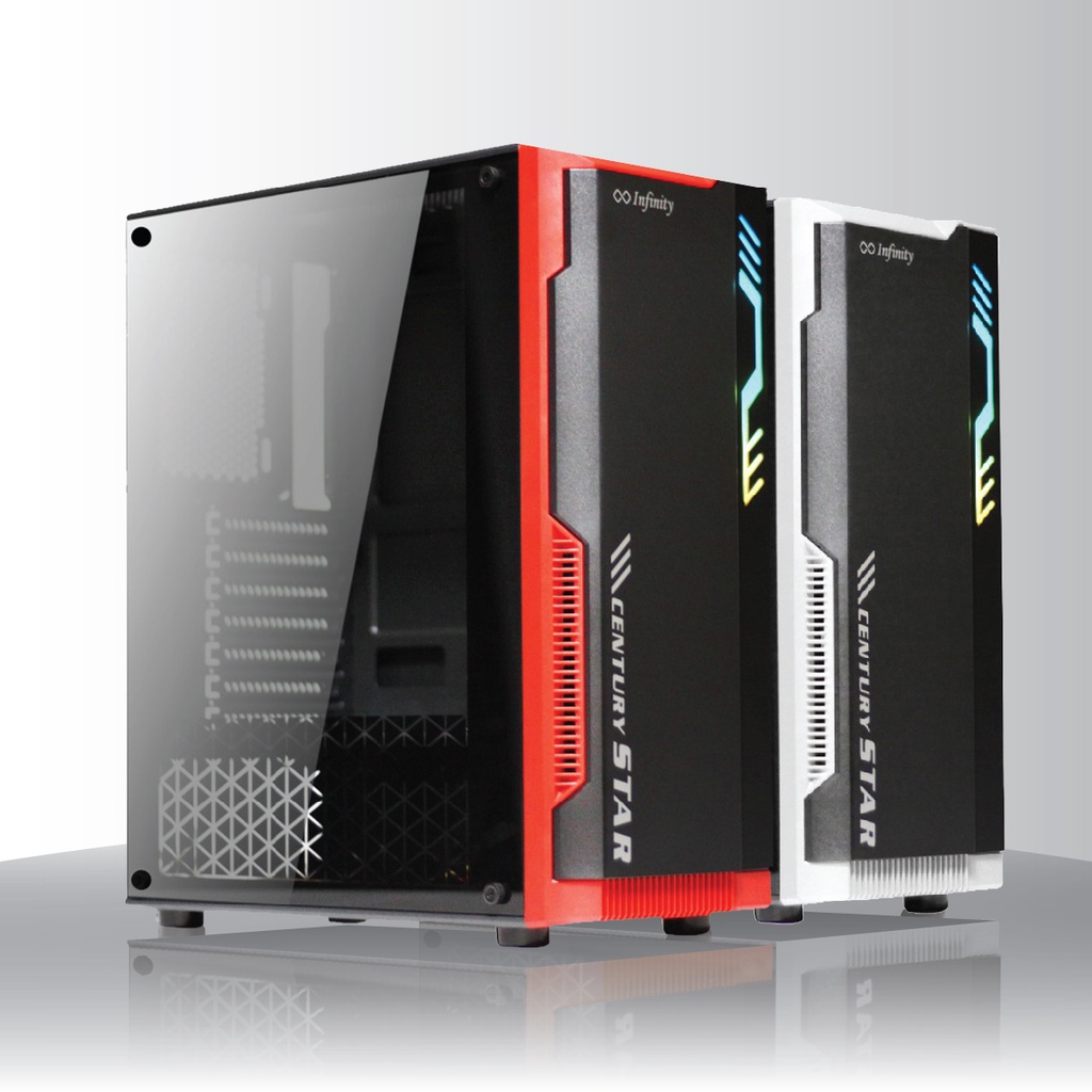 Casing Infinity Nebula V3 White/Red ATX Gaming Case