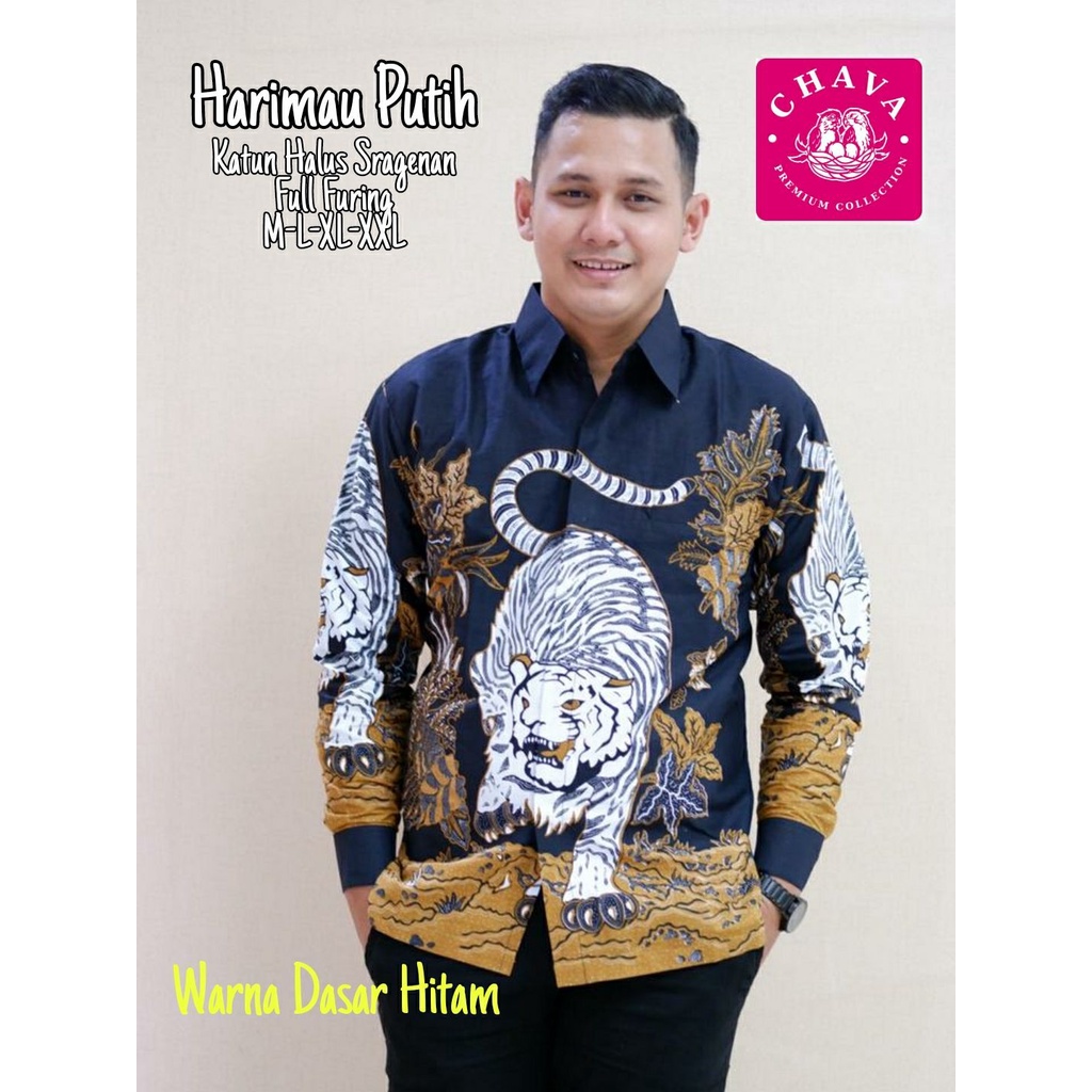 Batik Eksklusif Pria Batik Panjang Motif Harimau Batik Harimau Panjang Kemeja Batik Lapis Furing